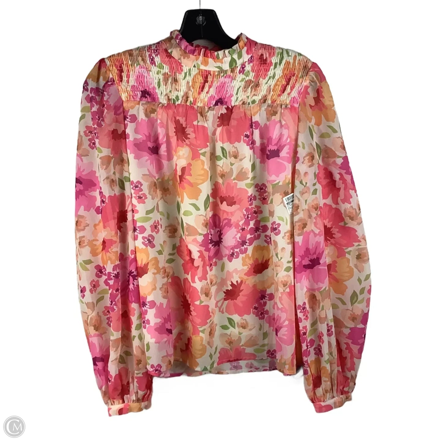 Top Long Sleeve By Aura In Floral Print, Size: S