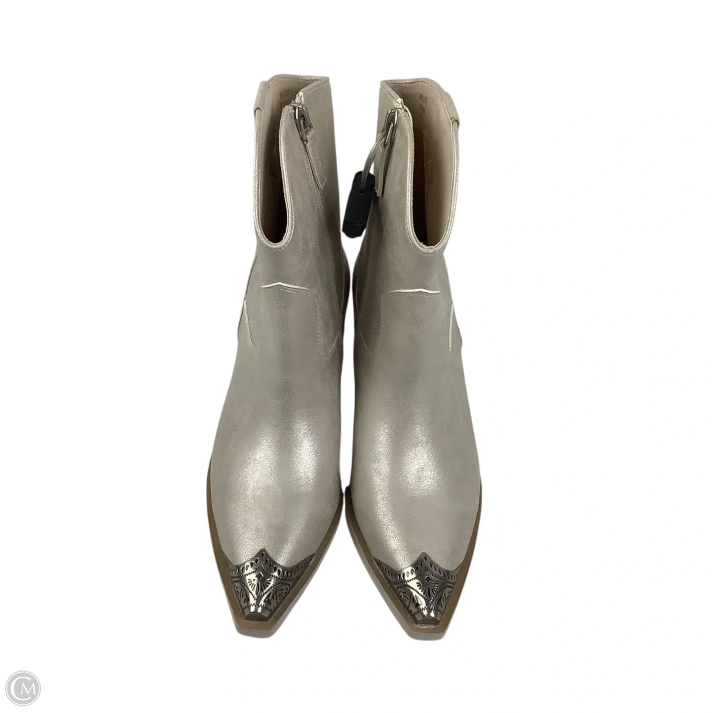 Boots Ankle Heels By Cmc In Silver, Size: 6.5