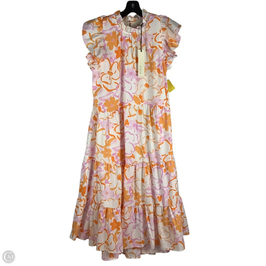 Dress Casual Midi By Pinch In Orange & Pink, Size: L