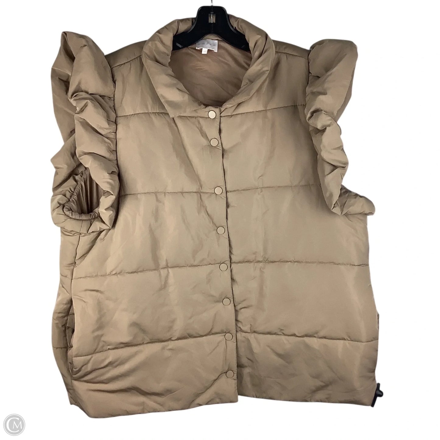 Vest Puffer & Quilted By Entro In Brown, Size: Xl