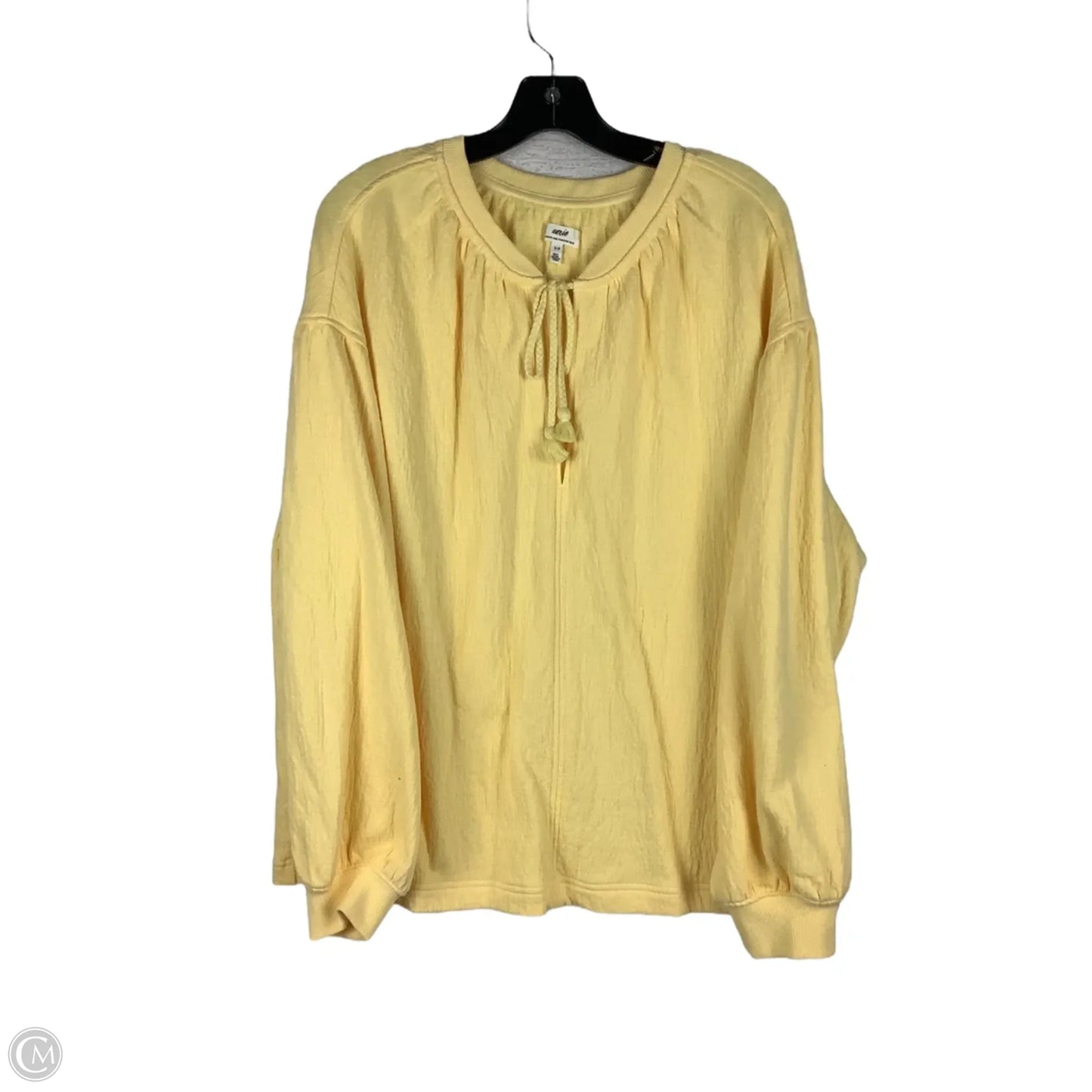 Top Long Sleeve By Aerie In Yellow, Size: S