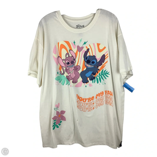 Top Short Sleeve Basic By Disney In Cream, Size: Xl