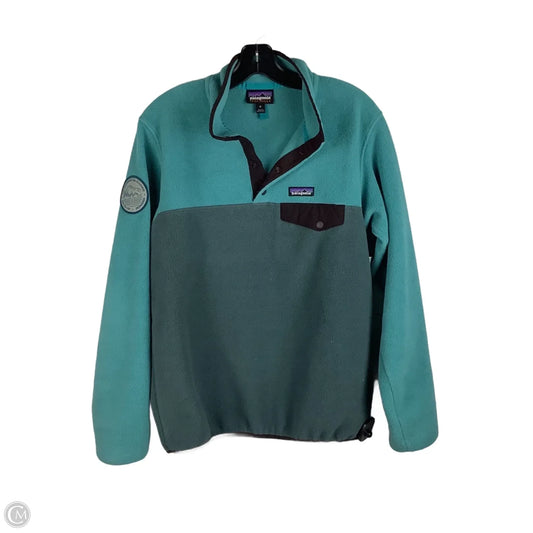 Fleece Jacket By Patagonia In Teal, Size: M