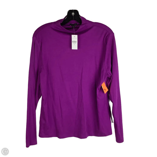 Top Long Sleeve By Ann Taylor In Purple, Size: Xl