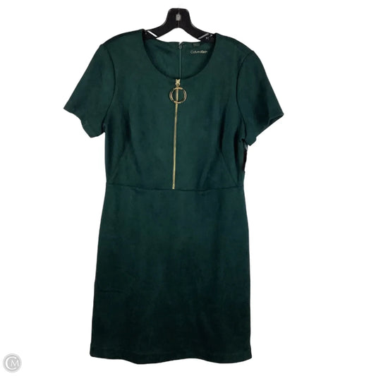Dress Work By Calvin Klein In Green, Size: 12