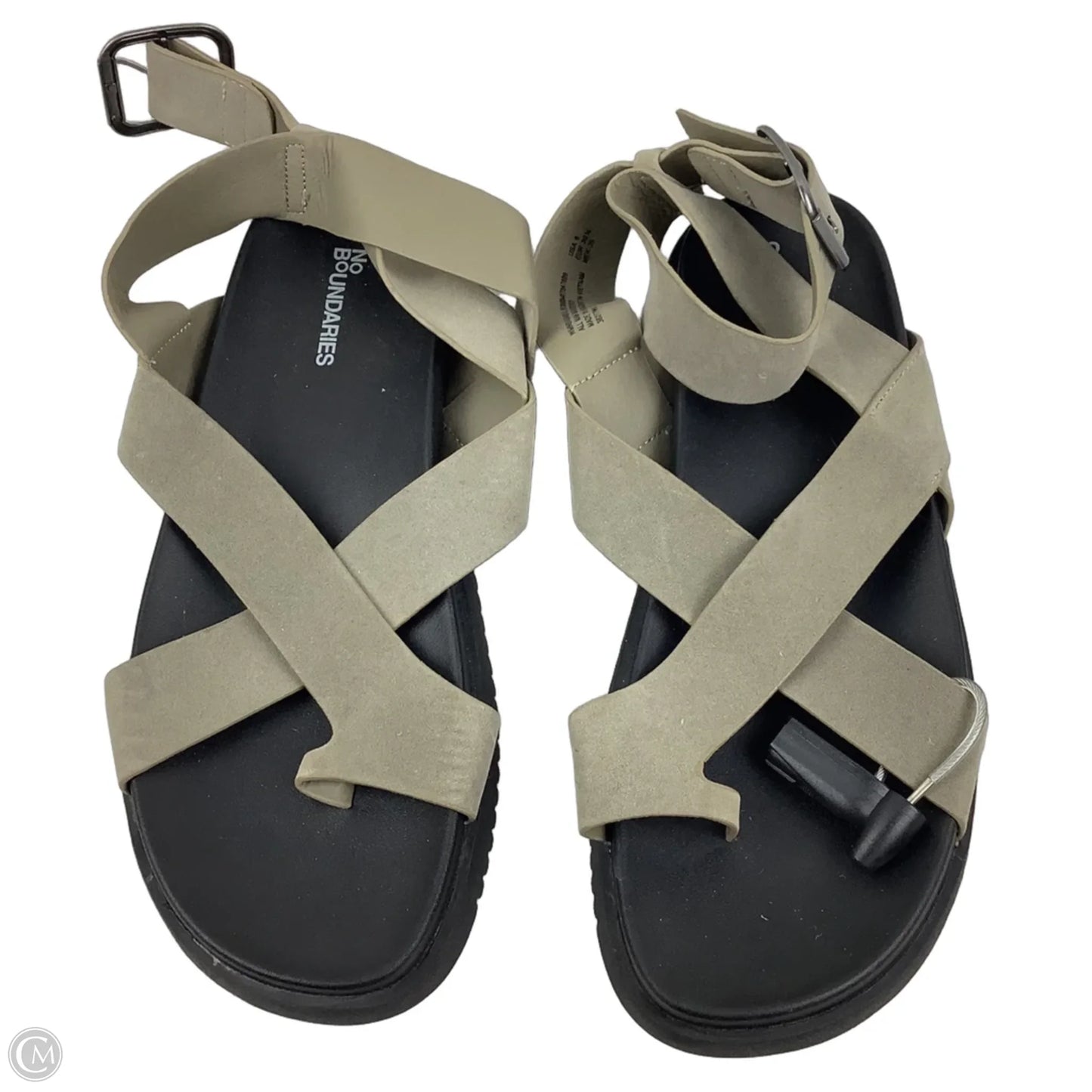 Sandals Flats By No Boundaries In Black & Grey, Size: 8