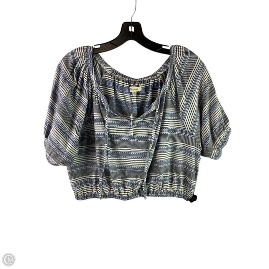 Top Short Sleeve By Madewell In Blue & Cream, Size: M