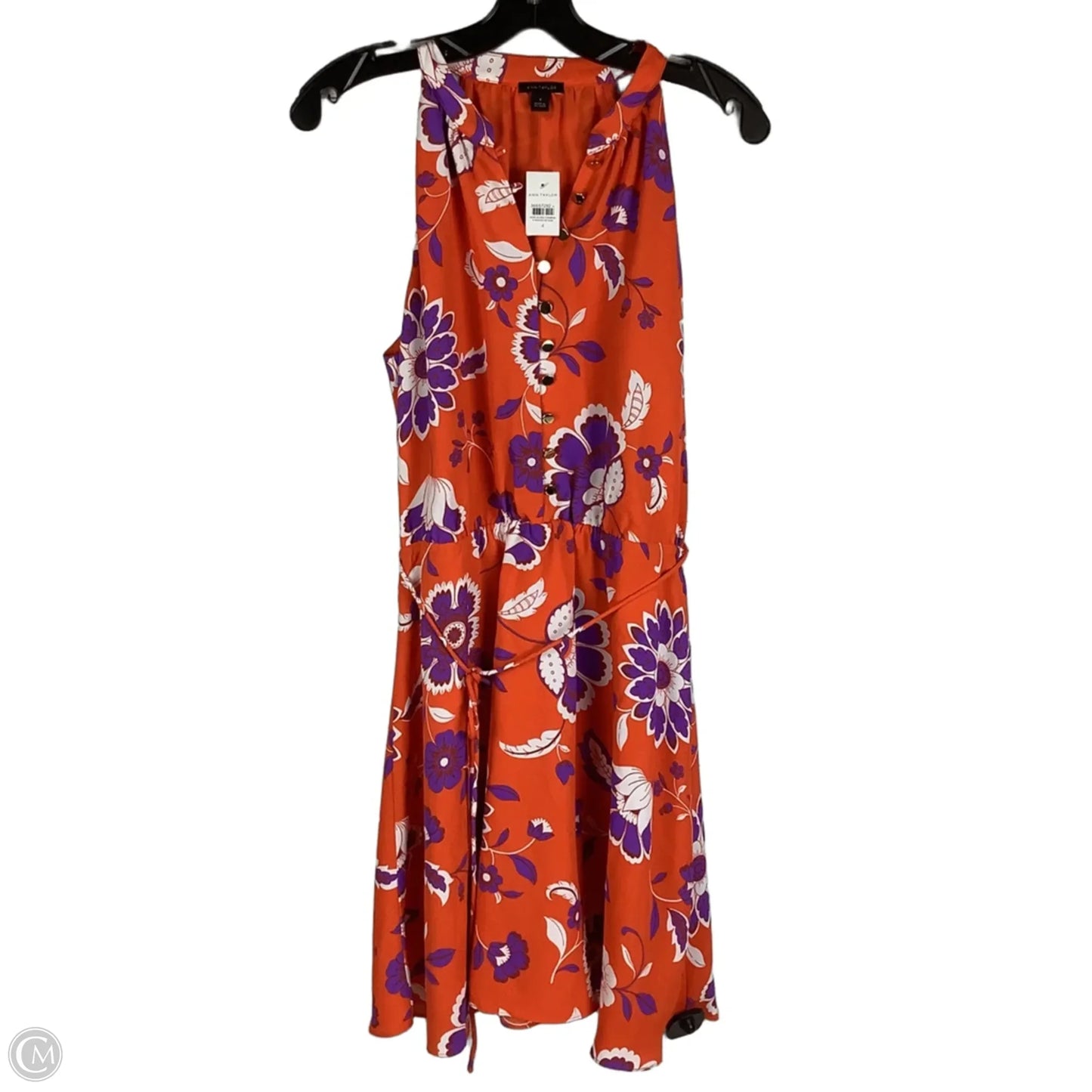 Dress Party Short By Ann Taylor In Orange & Purple, Size: 4
