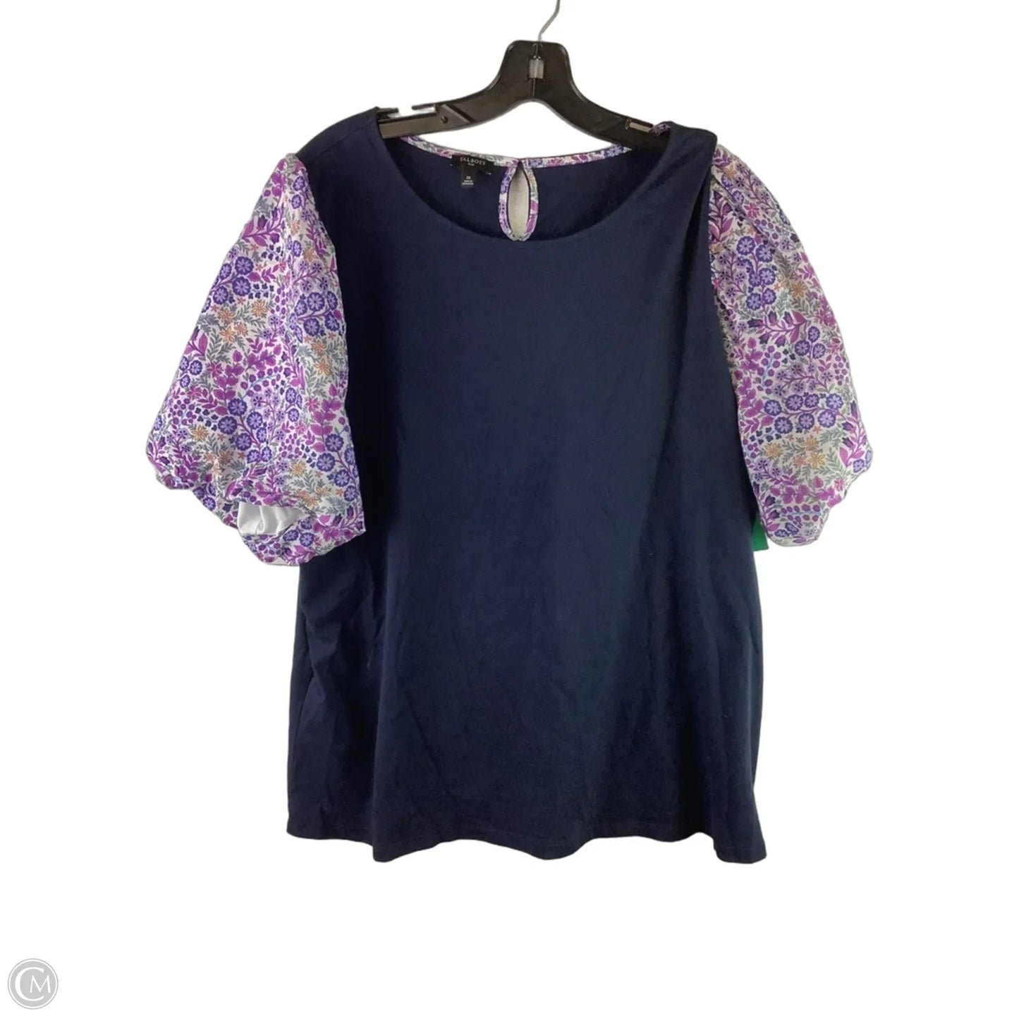 Top Short Sleeve By Talbots In Navy, Size: 2x