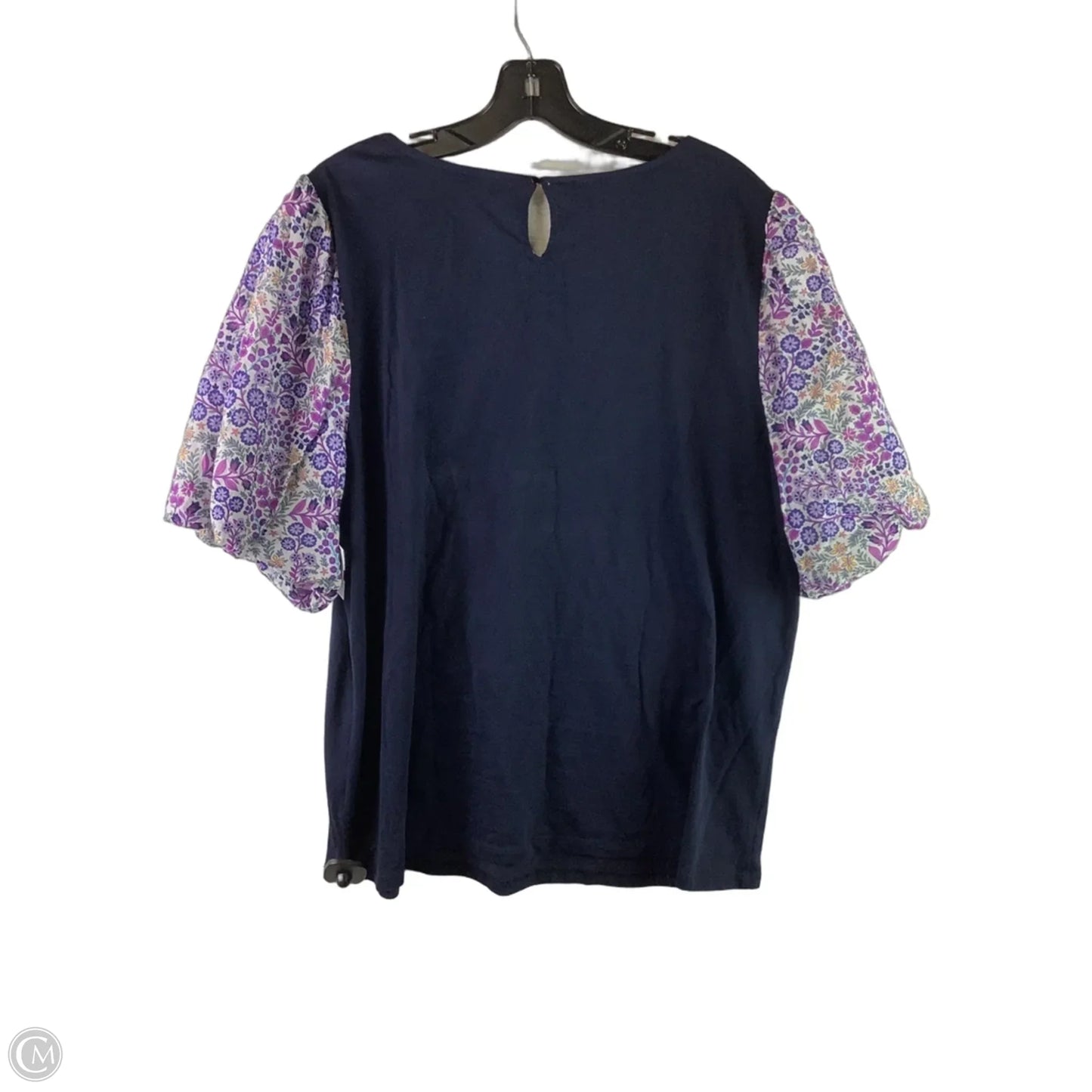 Top Short Sleeve By Talbots In Navy, Size: 2x