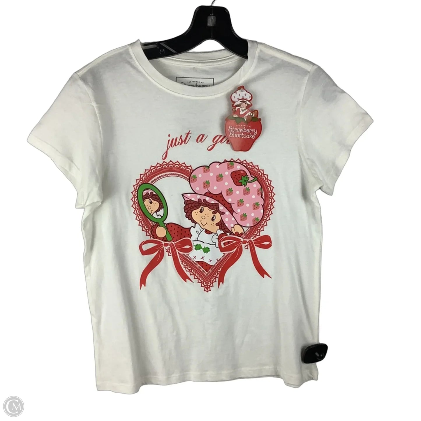 Top Short Sleeve Basic By Clothes Mentor In Pink & White, Size: Xl