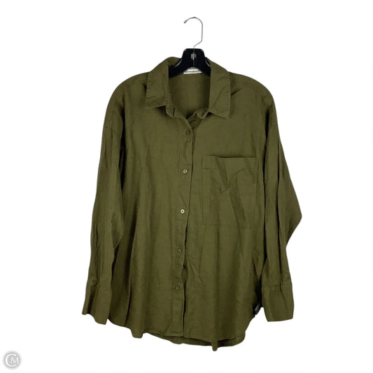 Top Long Sleeve By Abercrombie And Fitch In Green, Size: M