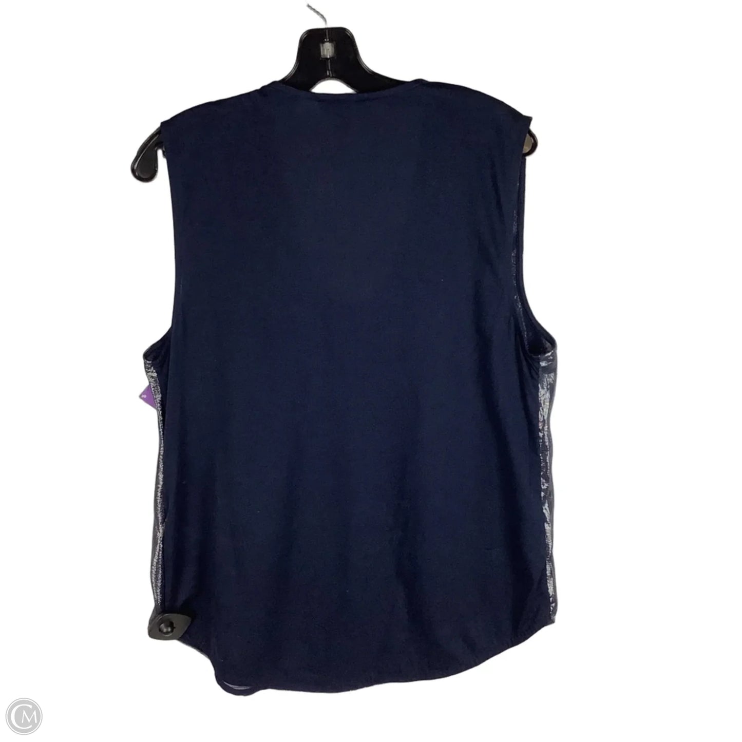 Top Sleeveless By J. Crew In Silver/Navy, Size: L