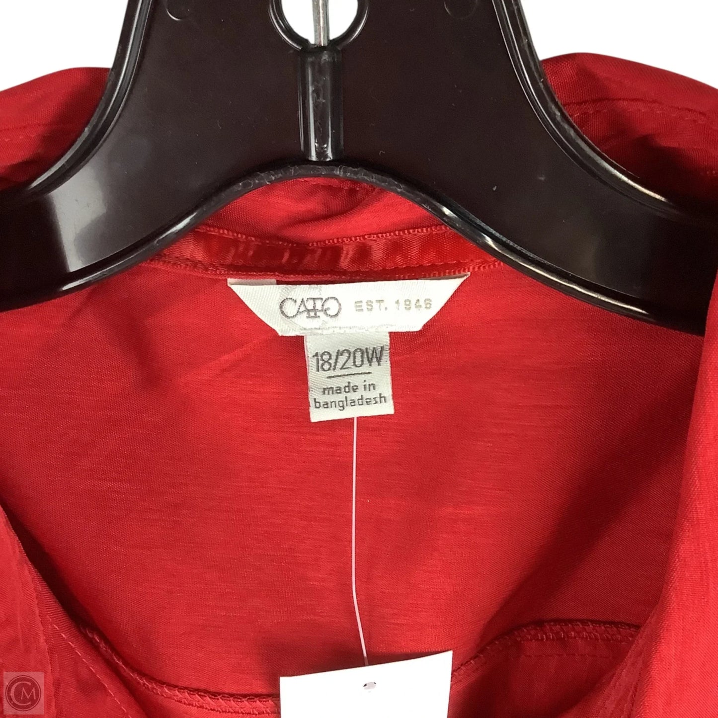 Top Long Sleeve By Cato In Red, Size: 1x (18/20)