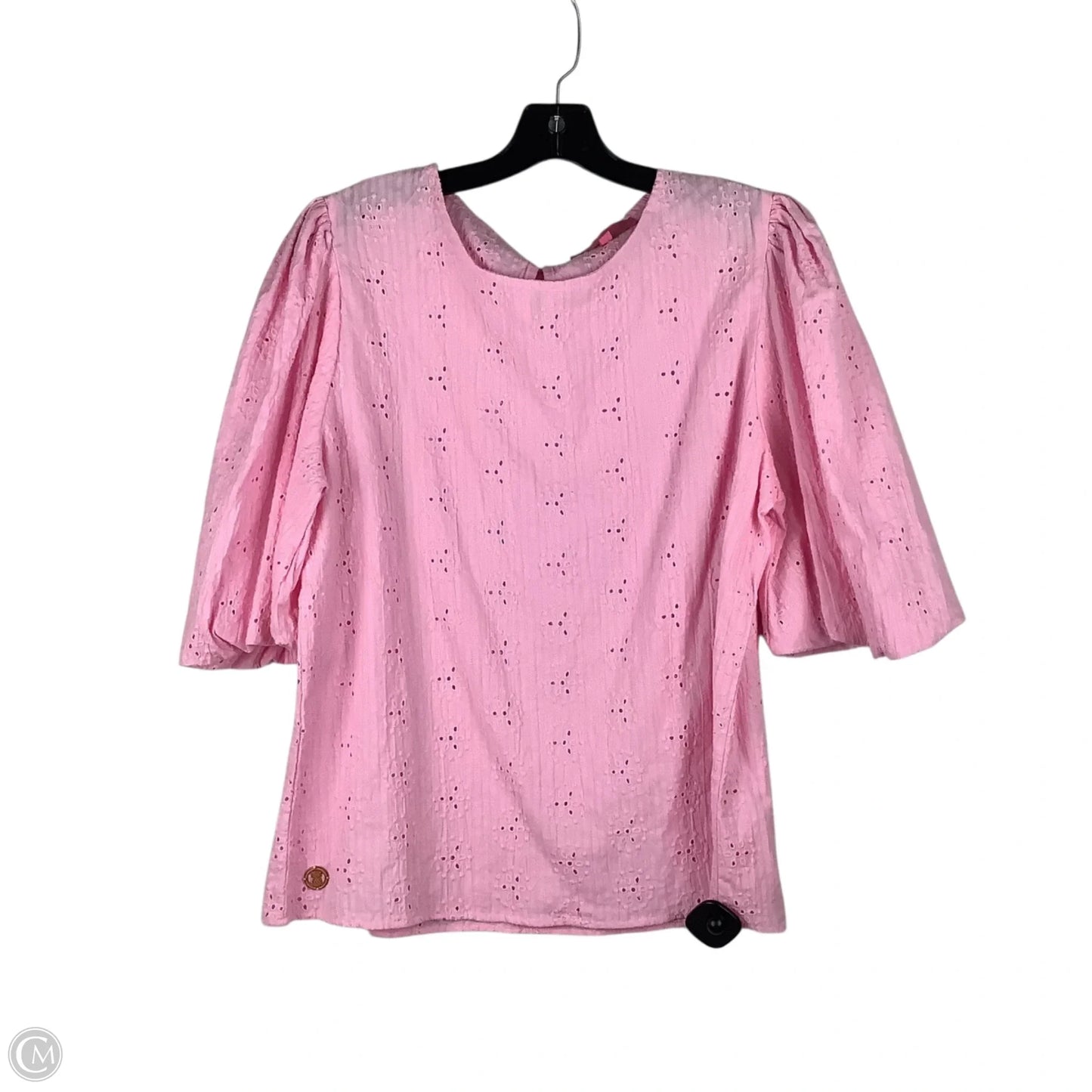 Top Short Sleeve By Simply Southern In Pink, Size: M