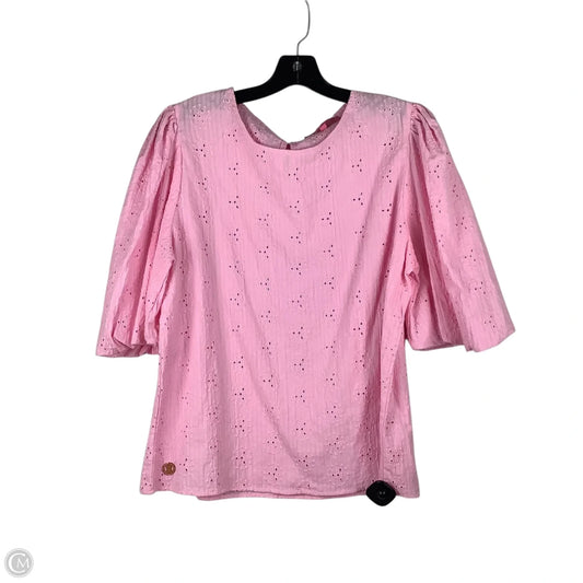 Top Short Sleeve By Simply Southern In Pink, Size: M