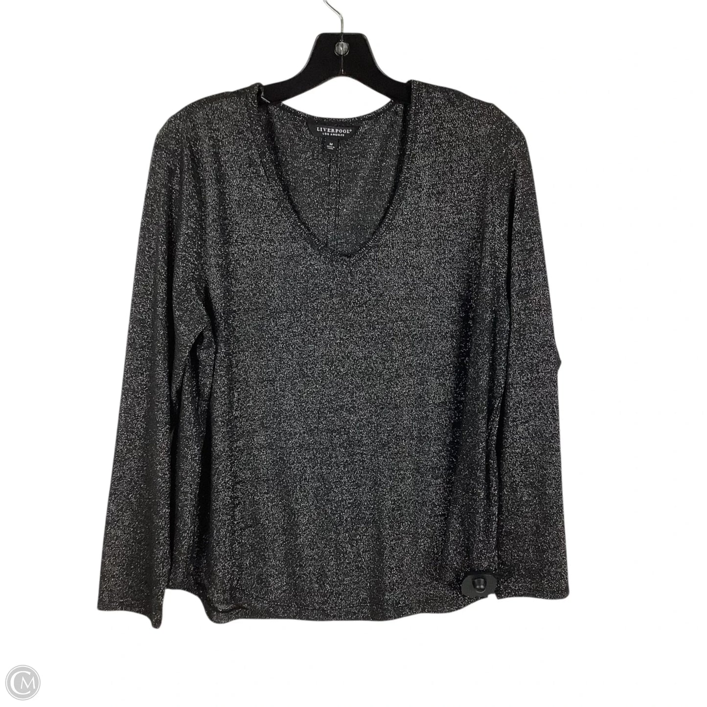Top Long Sleeve By Liverpool In Silver, Size: M