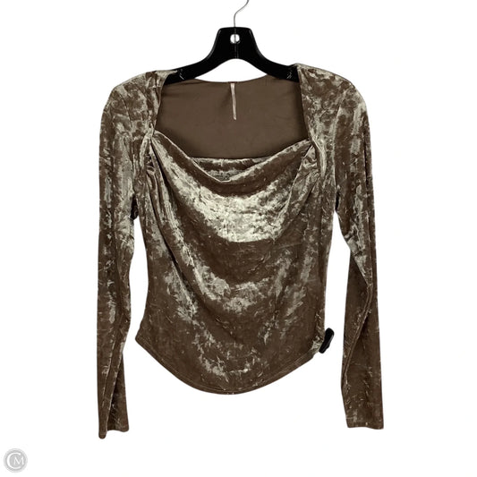 Top Long Sleeve By Free People In Brown, Size: Xs