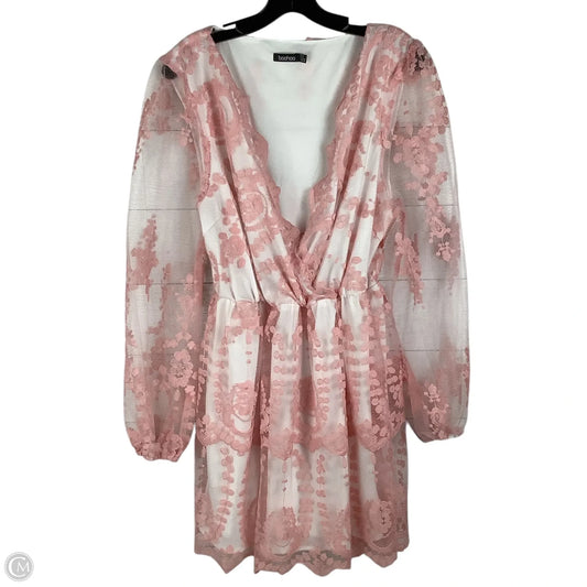 Dress Casual Short By Boohoo Boutique In Pink, Size: 16