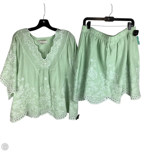Skirt Set 2pc By Loft In Green, Size: Xl