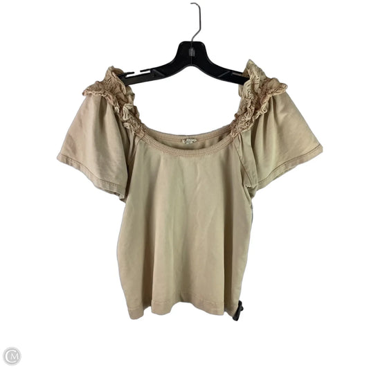Top Short Sleeve By Pilcro In Beige, Size: S