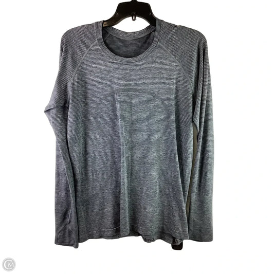 Athletic Top Long Sleeve Collar By Lululemon In Grey, Size: 12