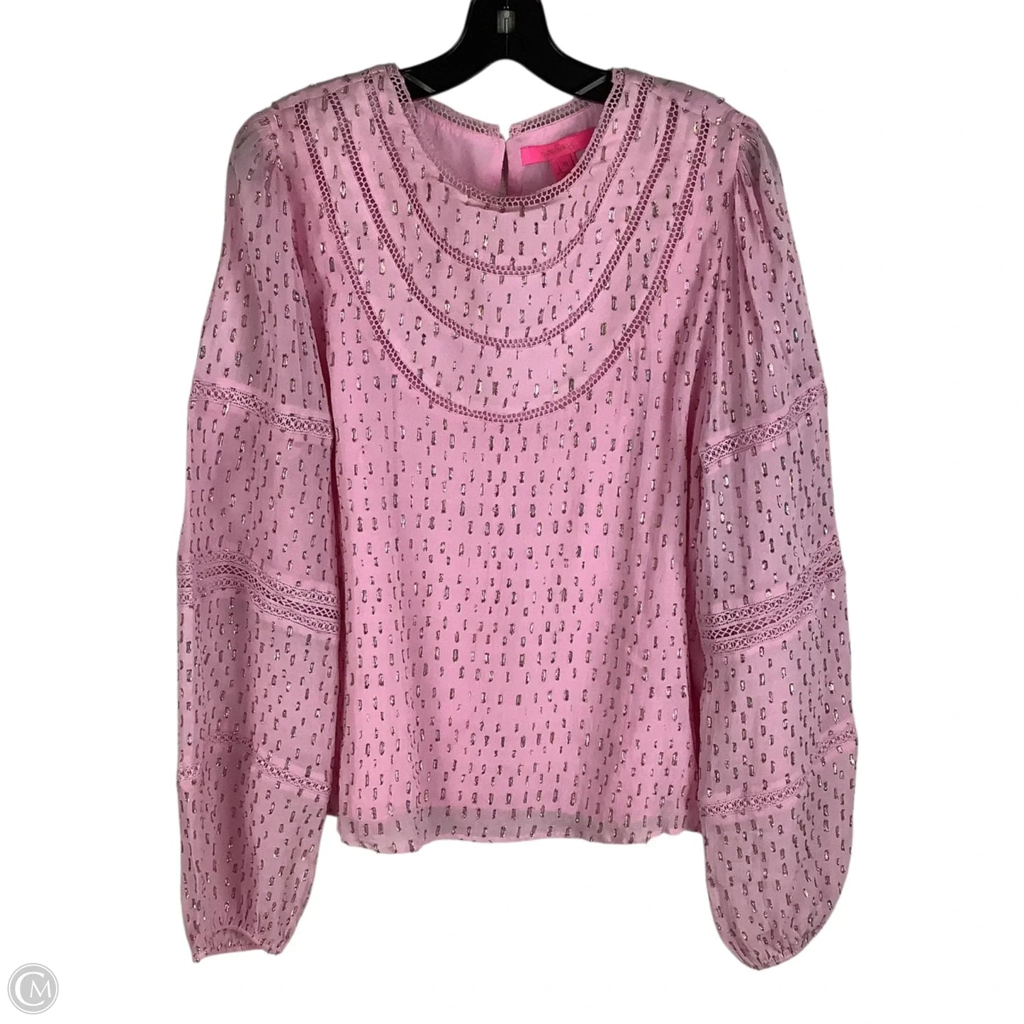 Top Long Sleeve Designer By Lilly Pulitzer In Pink, Size: Xl