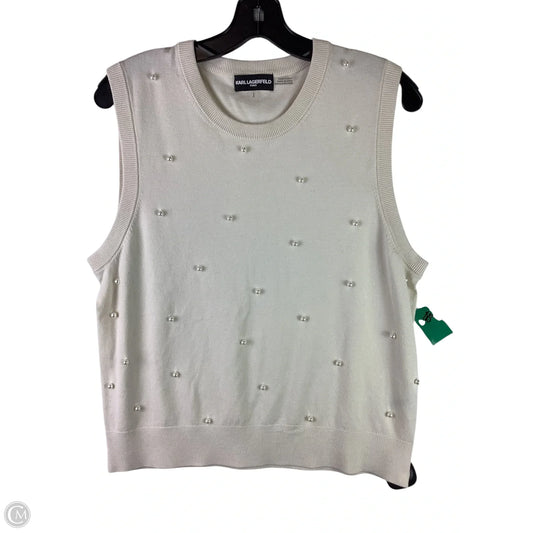 Sweater Designer By Karl Lagerfeld In Beige, Size: L