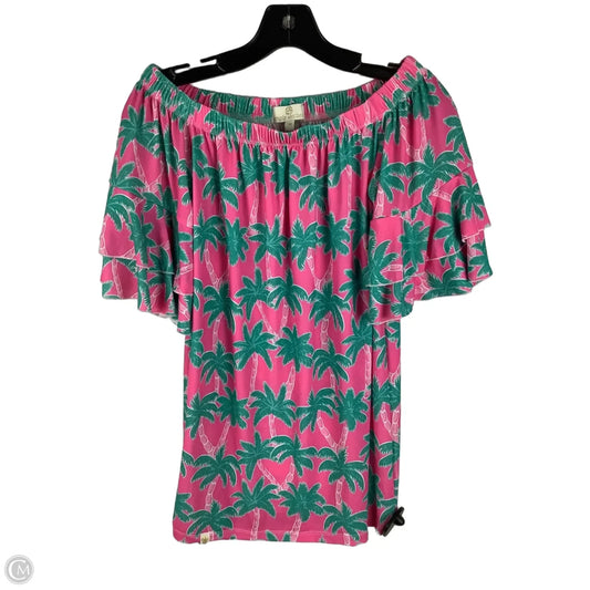 Top Short Sleeve By Simply Southern In Pink, Size: M