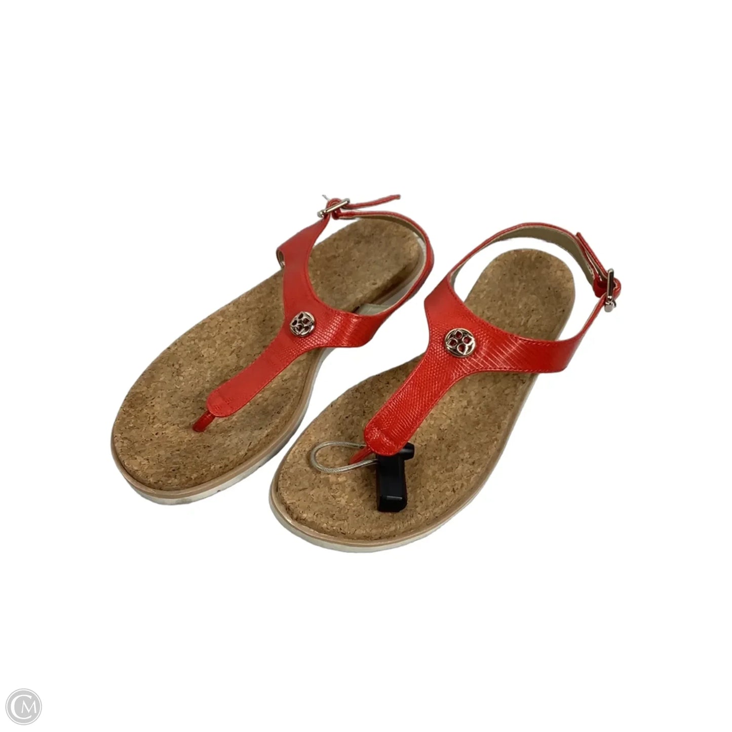 Sandals Flats By Kelly And Katie In Red & Tan, Size: 7