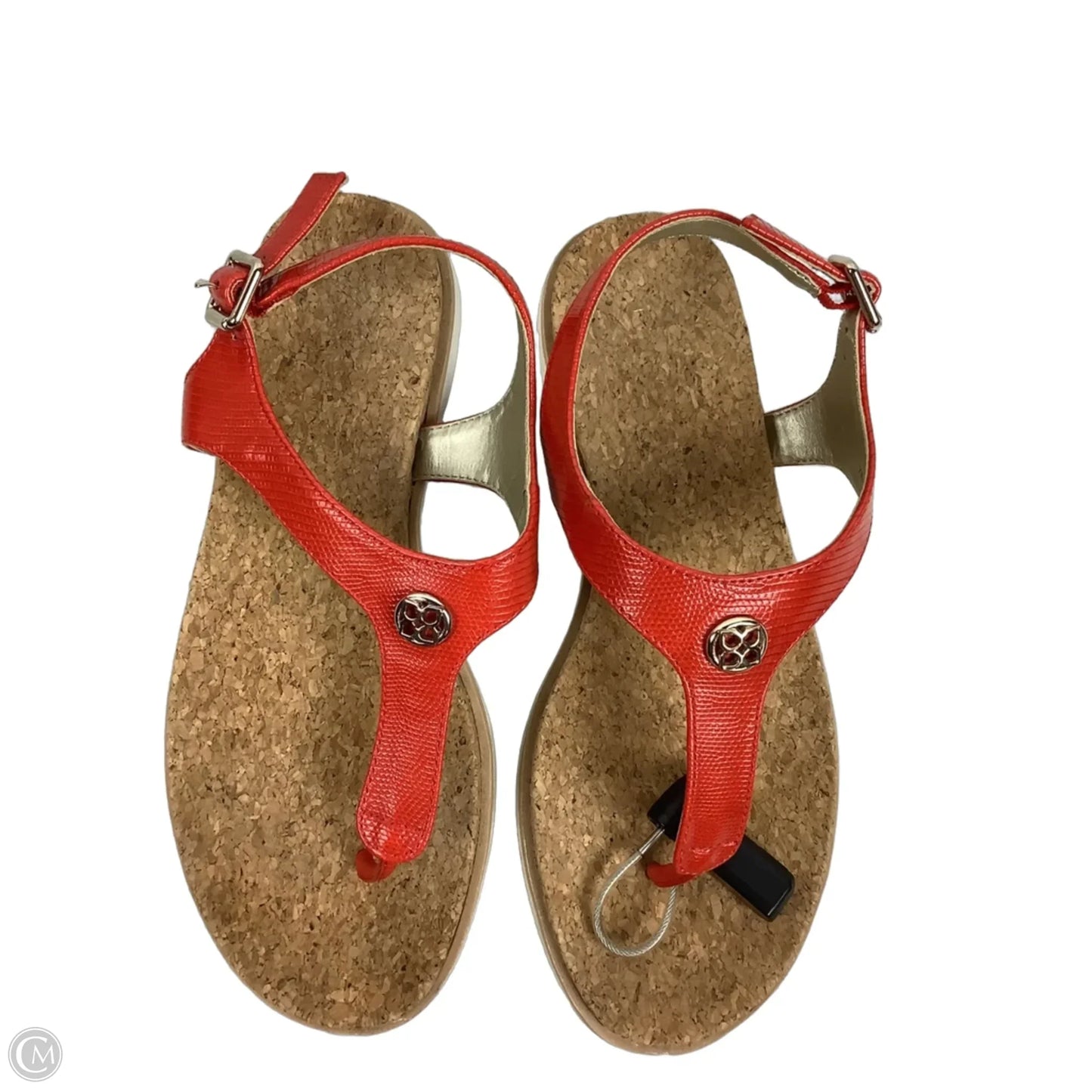 Sandals Flats By Kelly And Katie In Red & Tan, Size: 7