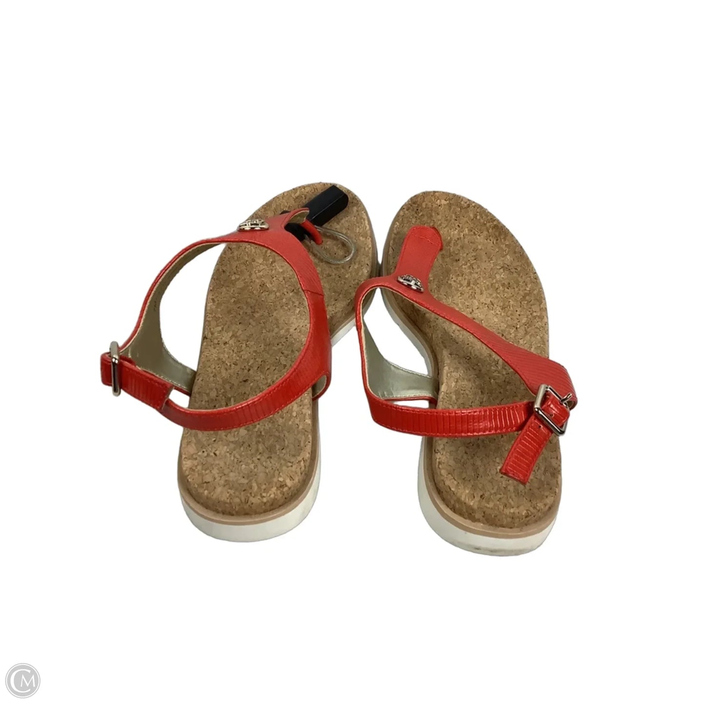 Sandals Flats By Kelly And Katie In Red & Tan, Size: 7