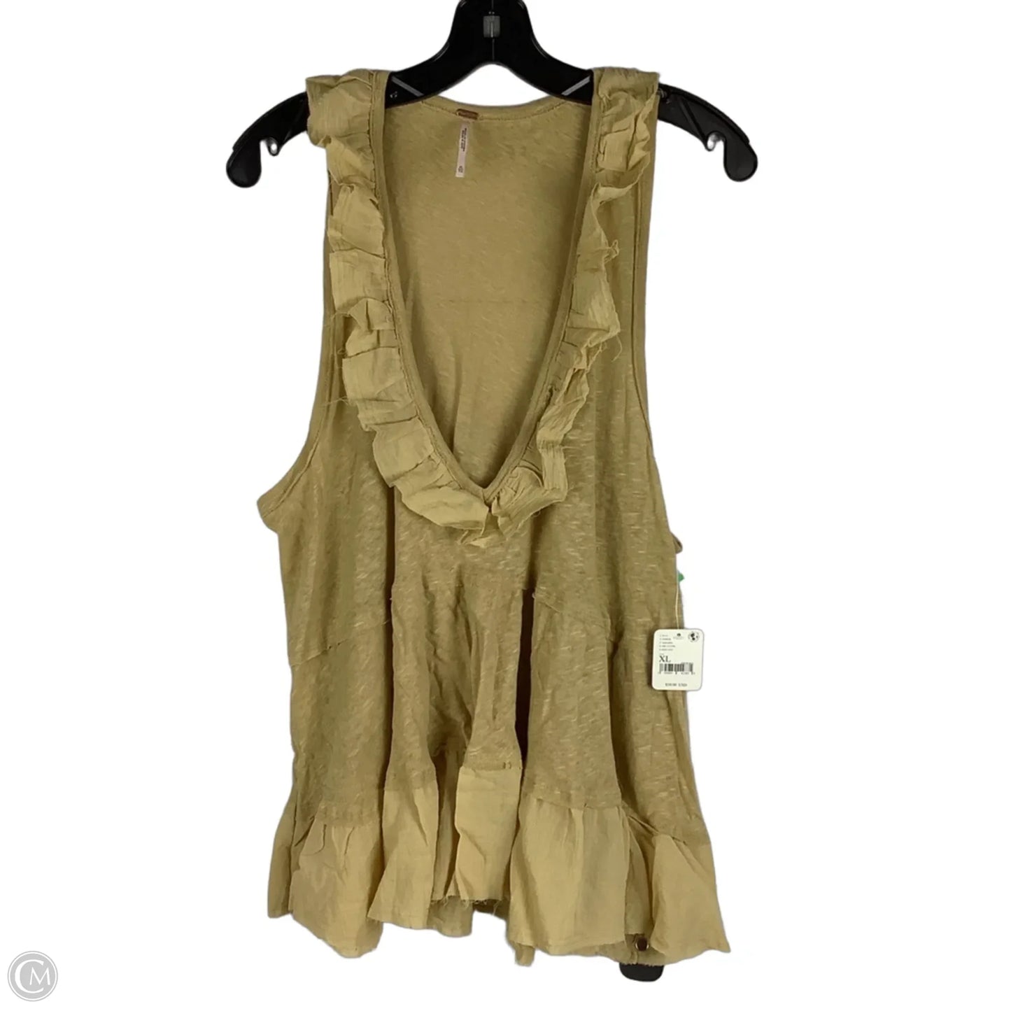 Top Sleeveless By Free People In Yellow, Size: Xl
