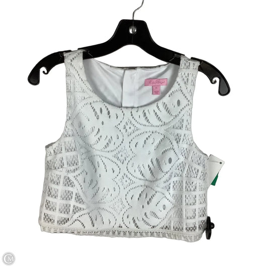 Top Sleeveless Designer By Lilly Pulitzer In White, Size: Xs