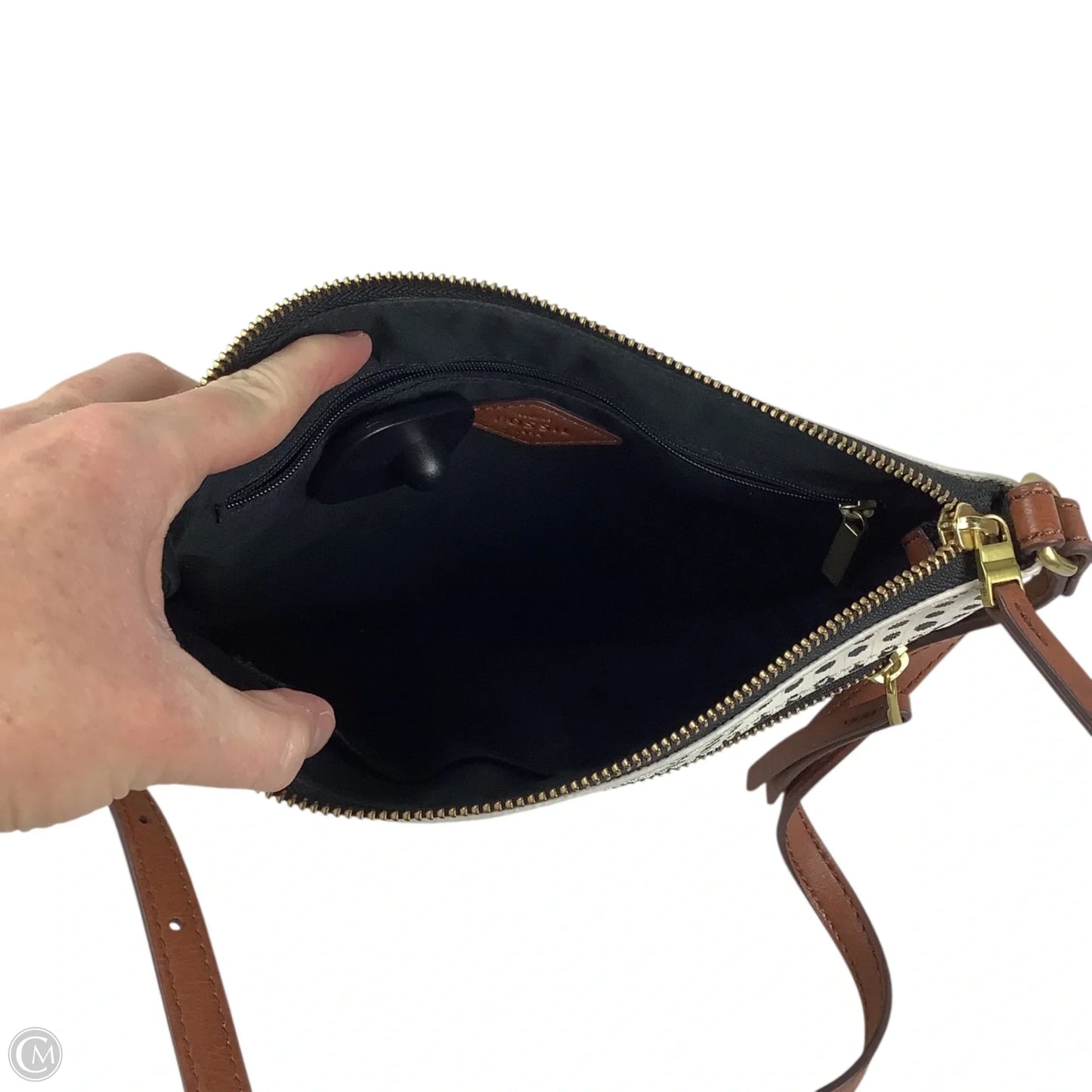 Crossbody Leather By Fossil, Size: Small