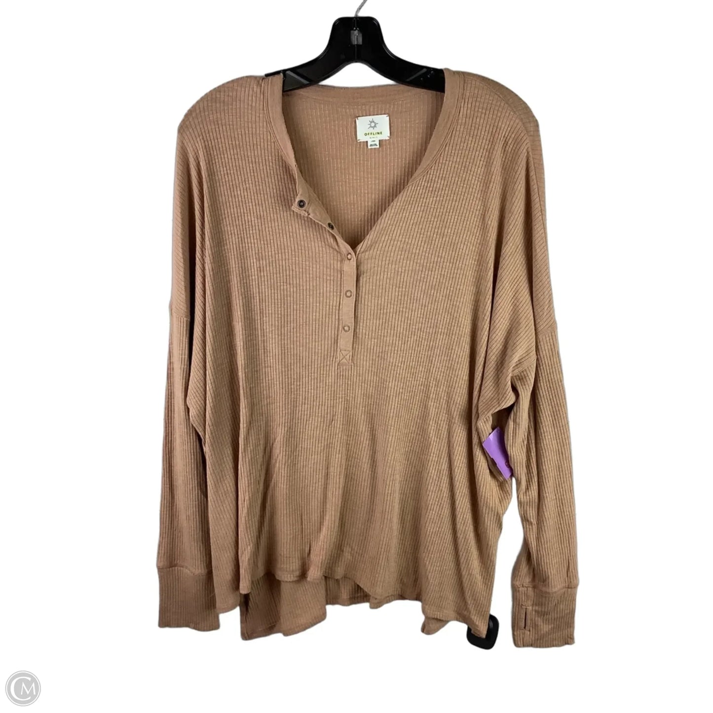 Top Long Sleeve By Offline By Aerie In Orange, Size: L