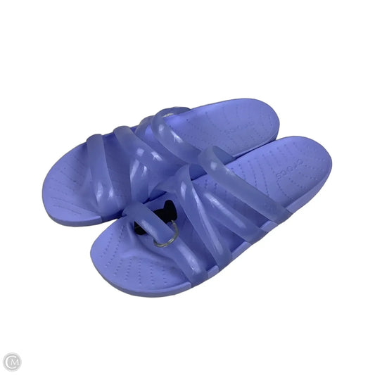 Sandals Flats By Crocs In Purple, Size: 9