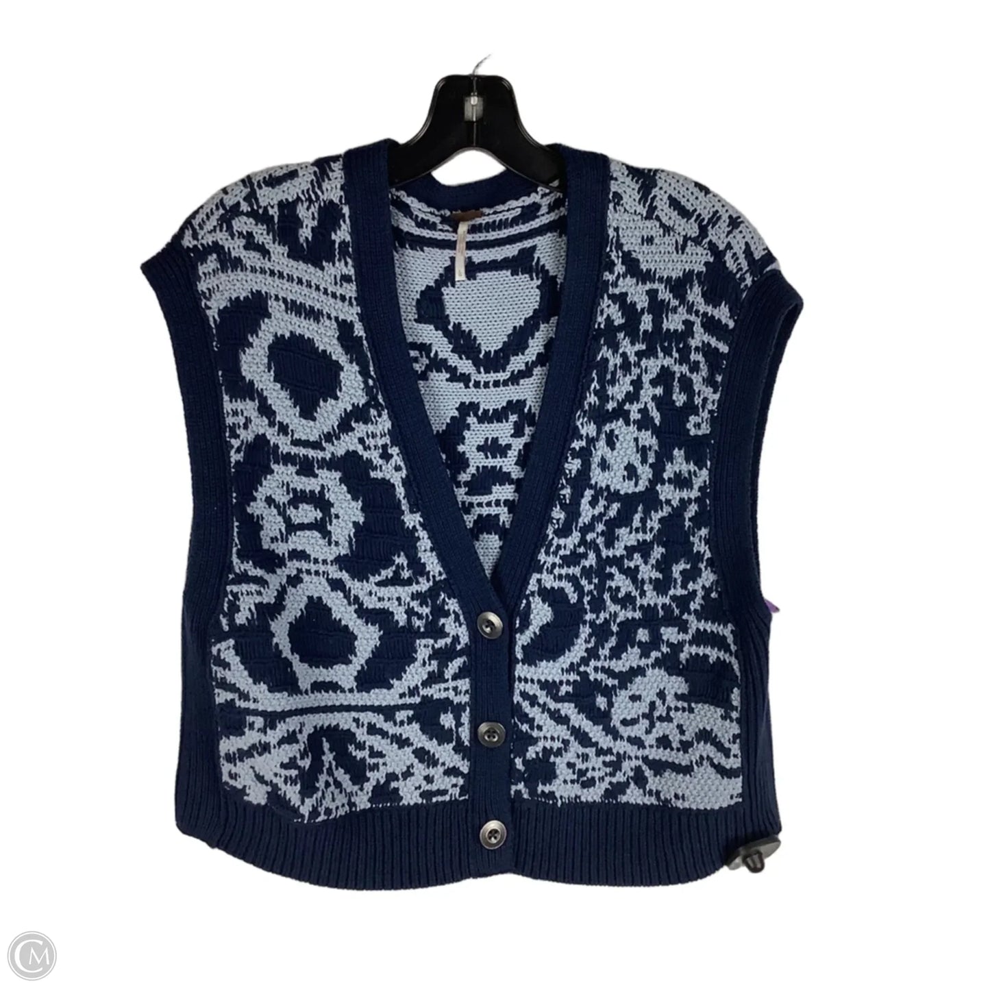 Vest Sweater By Free People In Blue, Size: L
