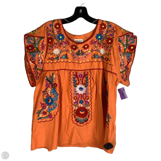 Top Short Sleeve By Clothes Mentor In Orange, Size: Xxl