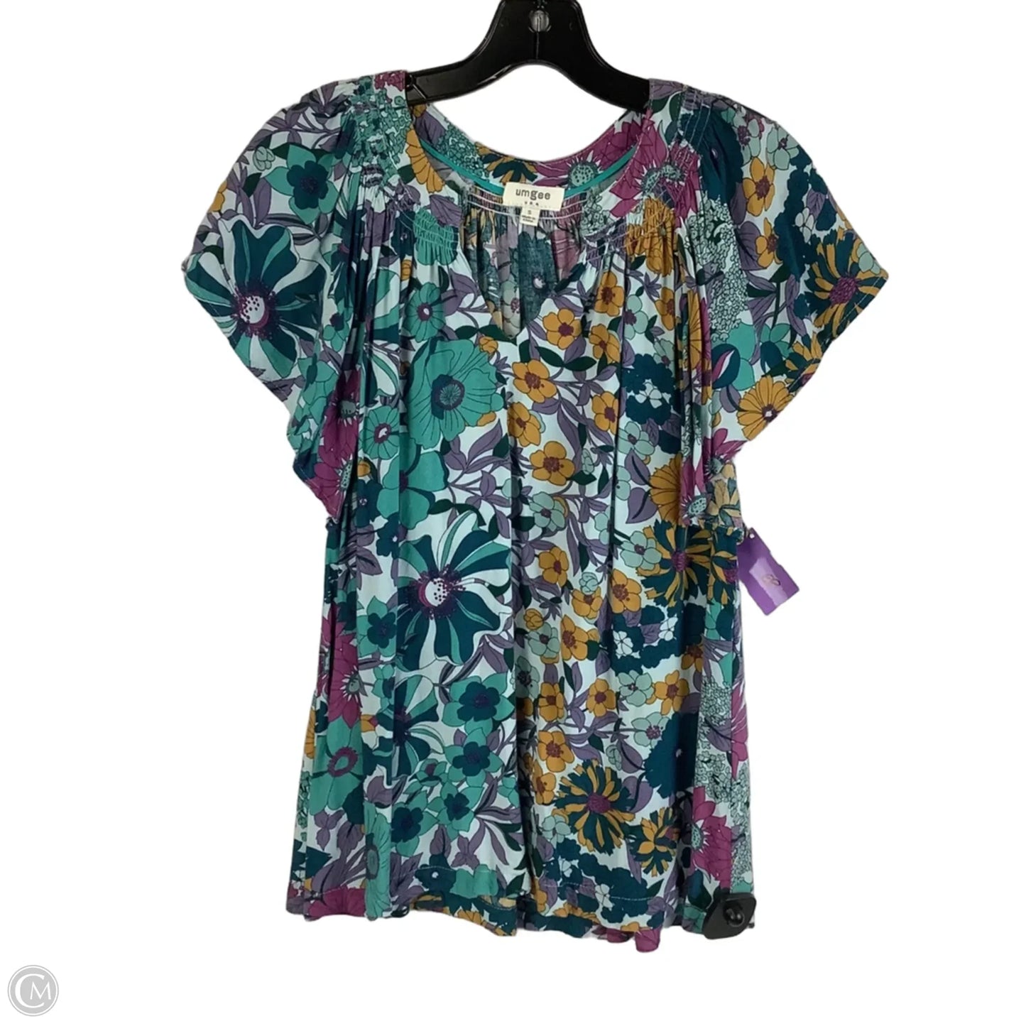 Top Short Sleeve By Umgee In Floral Print, Size: S