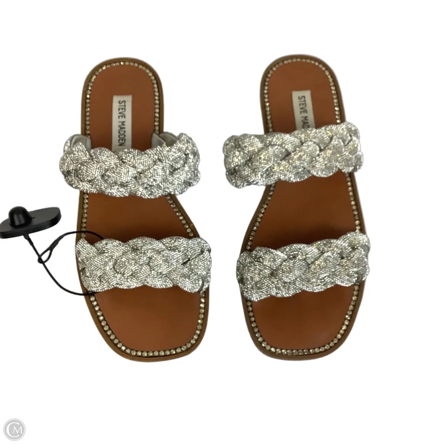Sandals Flats By Steve Madden In Silver, Size: 9.5