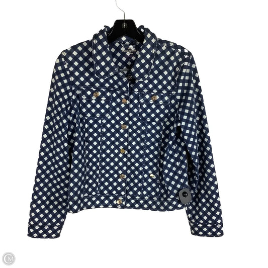 Jacket Designer By Kate Spade In Blue Denim, Size: M
