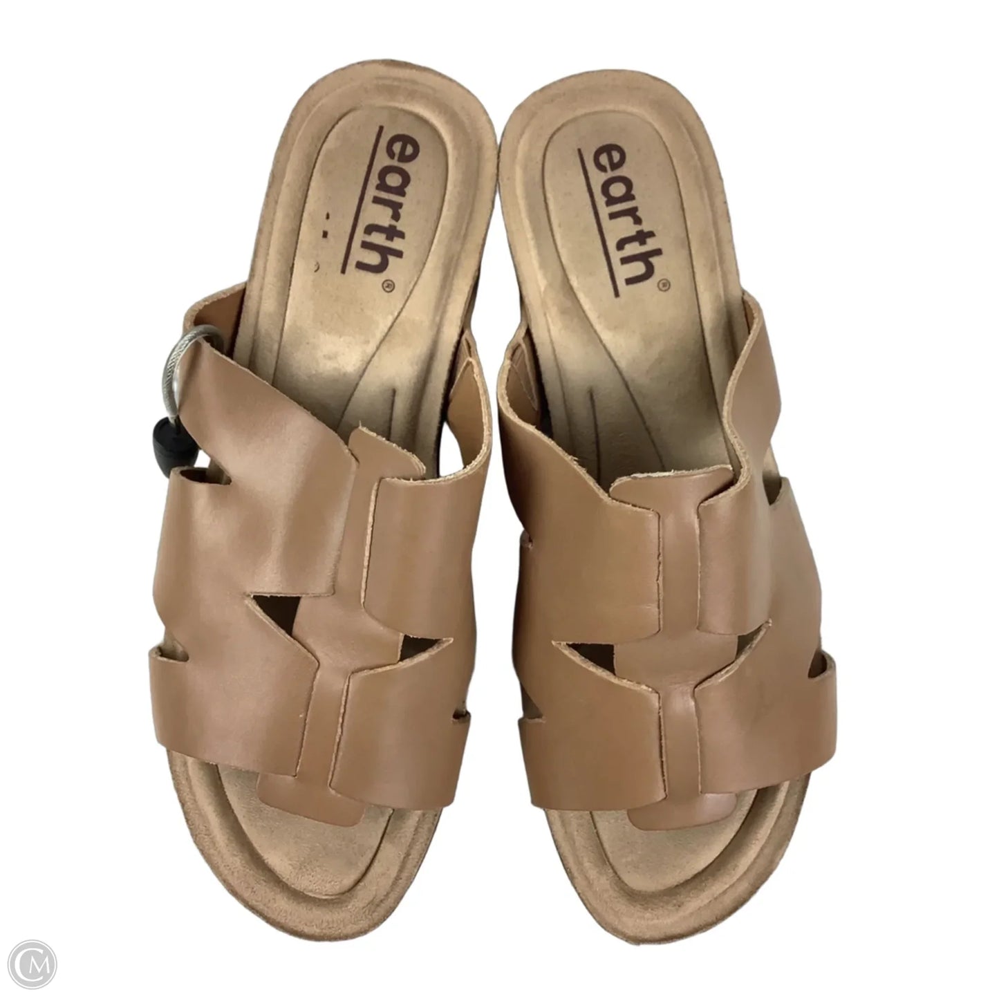 Sandals Heels Wedge By Earth In Tan, Size: 7.5