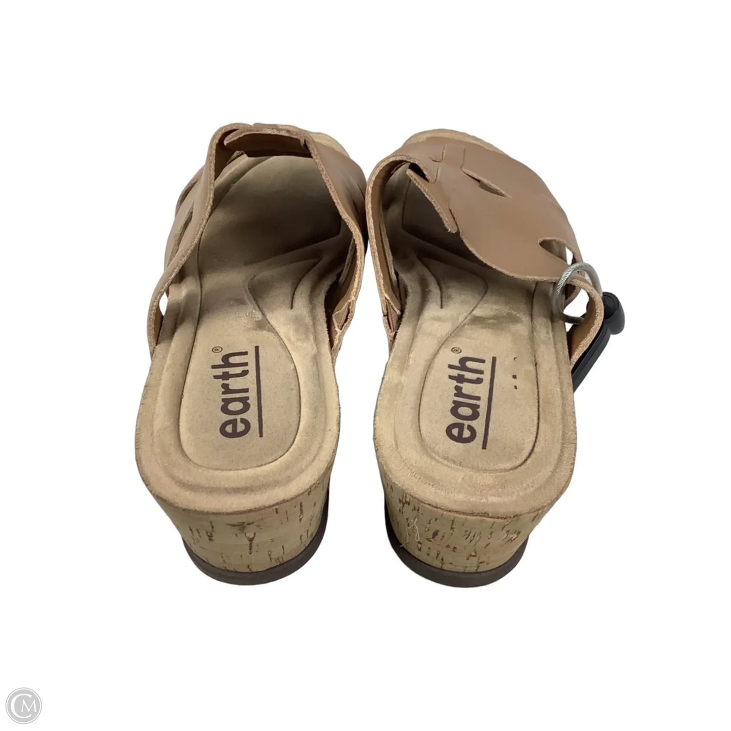Sandals Heels Wedge By Earth In Tan, Size: 7.5