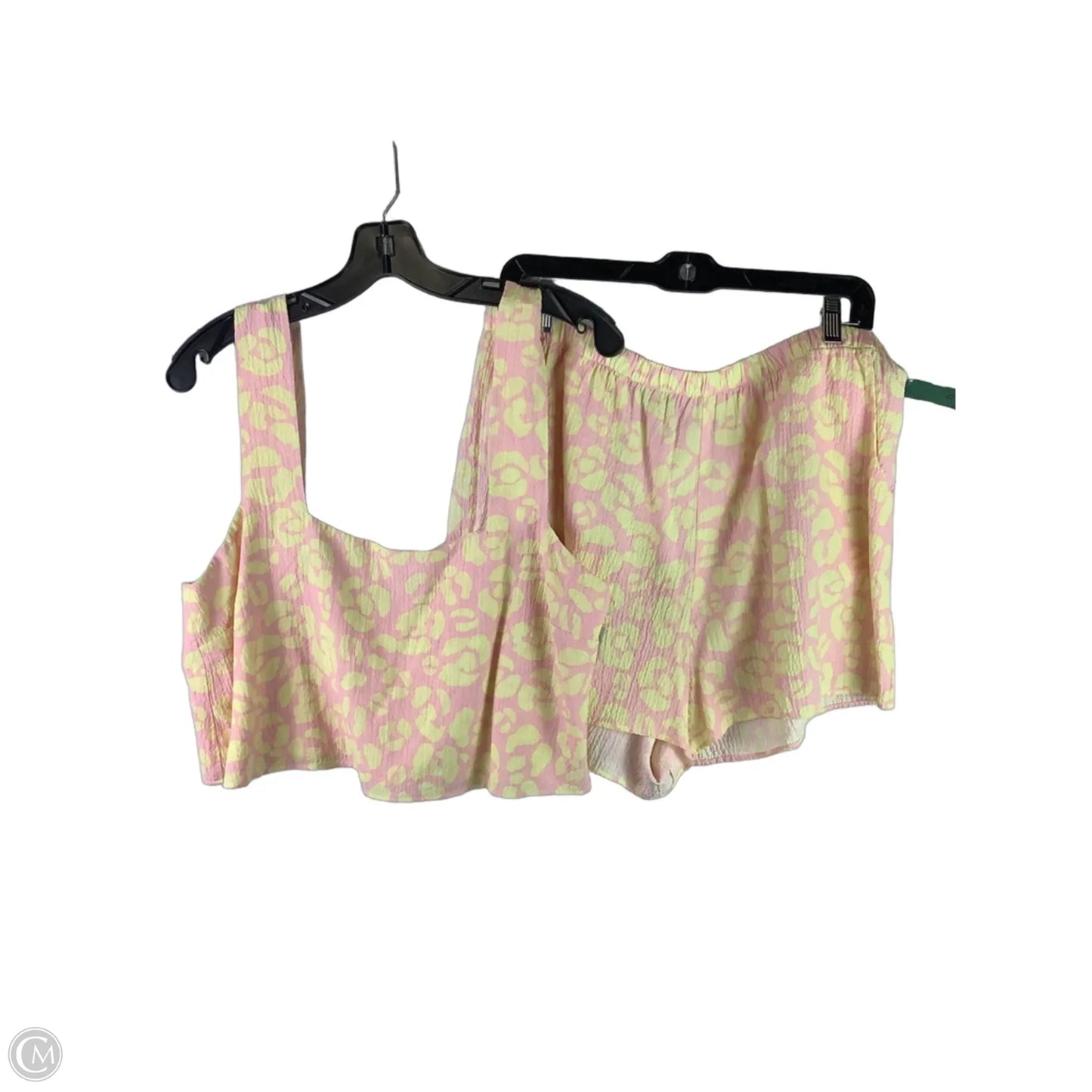 Top Sleeveless By Mumu In Pink & Yellow, Size: L