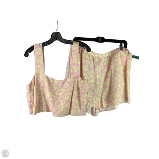 Top Sleeveless By Mumu In Pink & Yellow, Size: L
