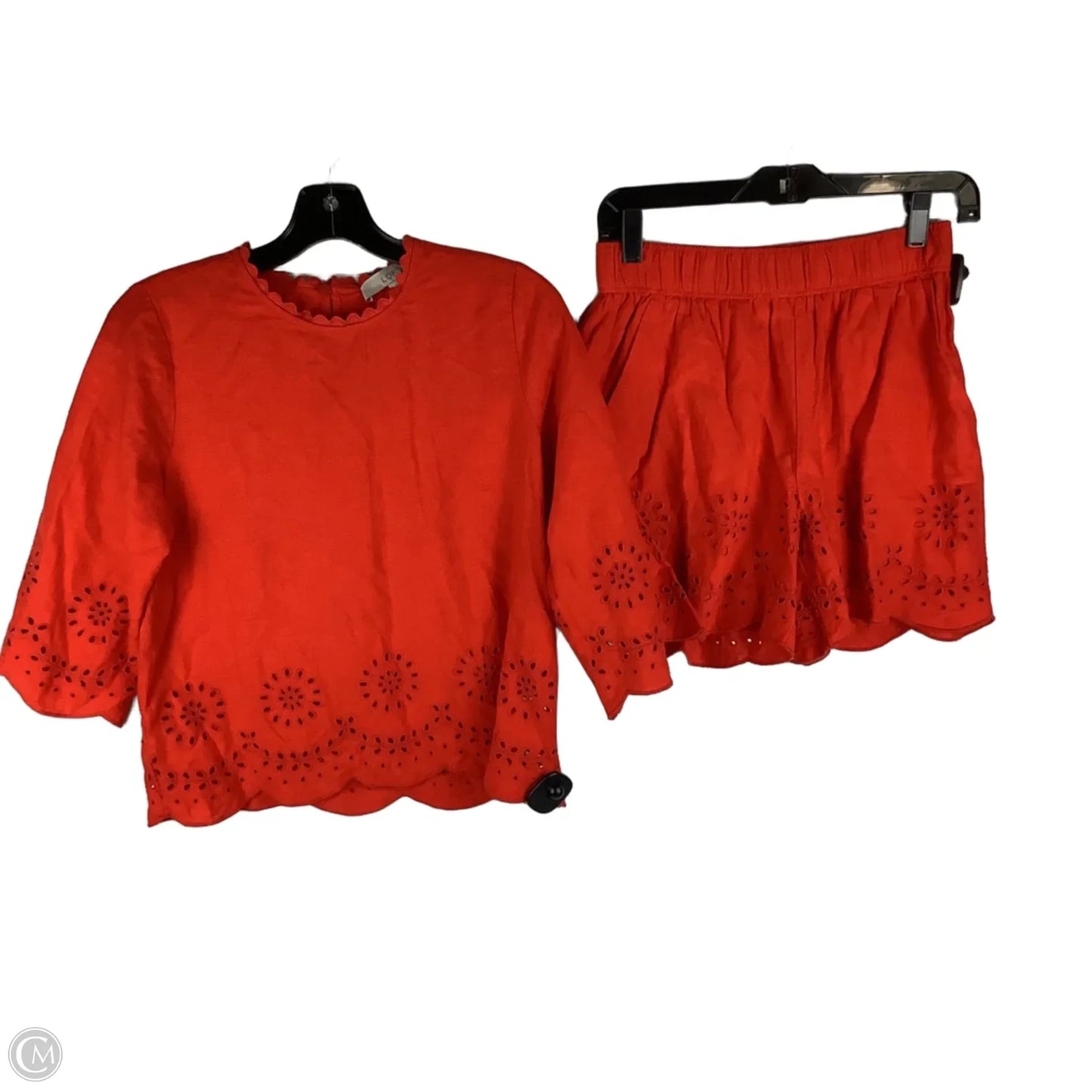 Shorts Set By Loft In Red, Size: Xs/XS Petite