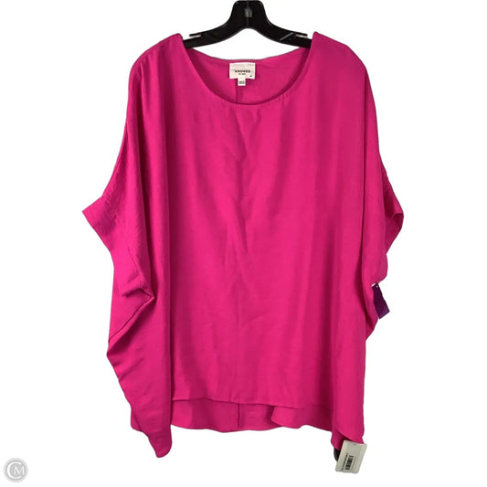 Top Short Sleeve By Andree By Unit In Pink, Size: 1x