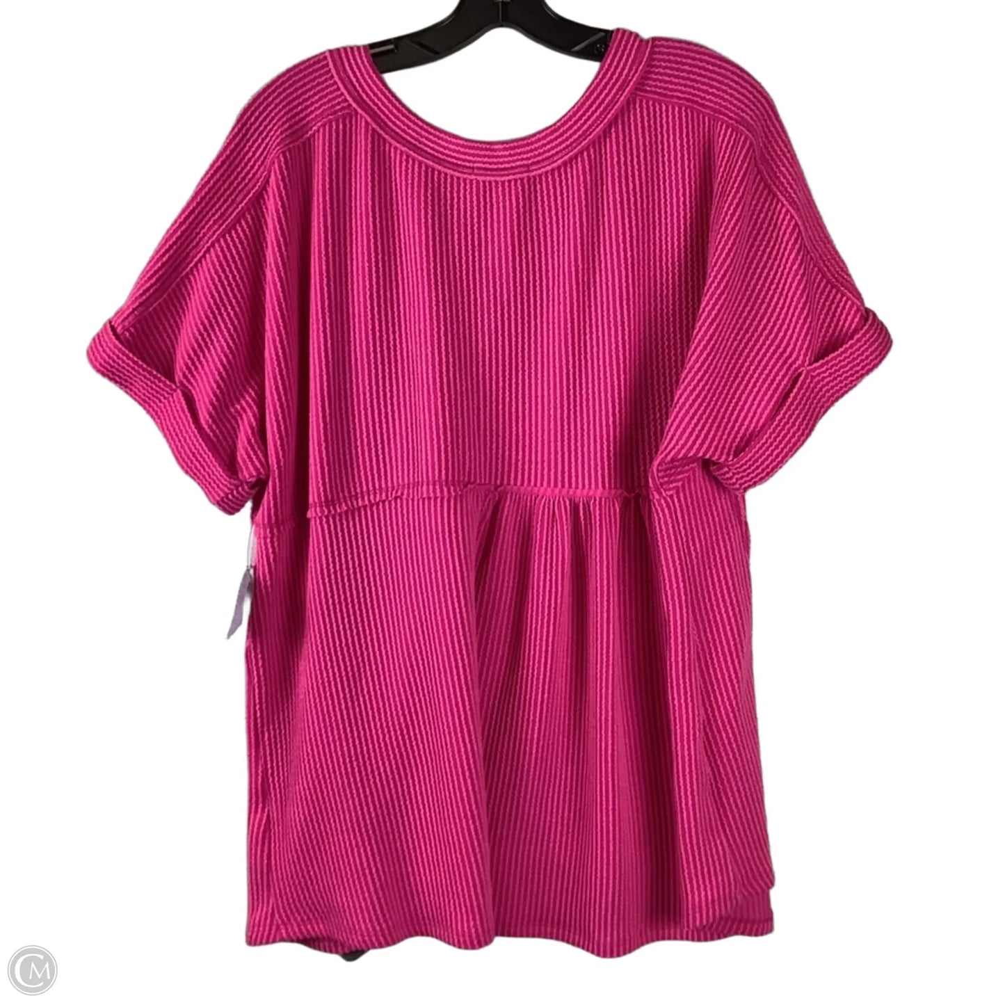 Top Short Sleeve By Andree By Unit In Pink, Size: 1x