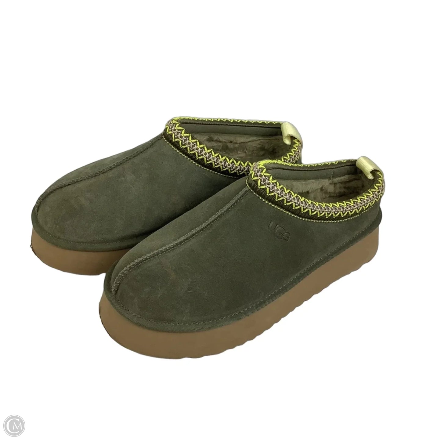 Slippers Designer By Ugg In Green, Size: 10